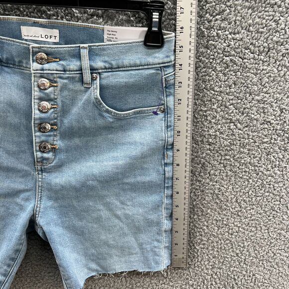 Ann Taylor LOFT Women’s Skinny Cut Off Denim Shorts High Rise Blue Size 30 NWT - Picture 6 of 15